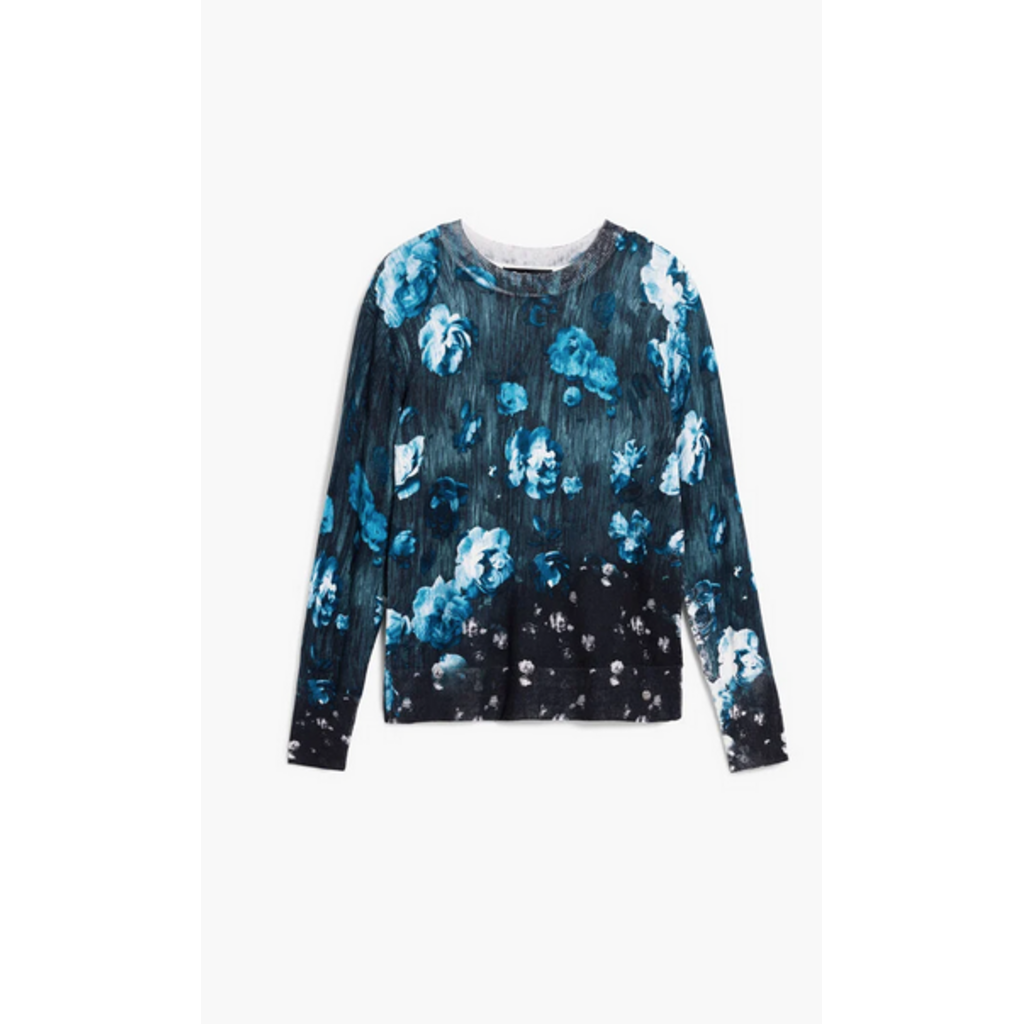 DESIGUAL DESIGUAL 26E TOP FARGO FLEURS BLEU/NOIR
