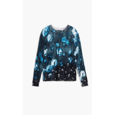 DESIGUAL DESIGUAL 26E TOP FARGO FLEURS BLEU/NOIR