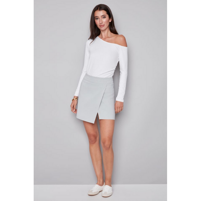 I LOVE TYLER MADISON TYLER MADISON 26E SKORT FINES RAYURES BLEU/CREME