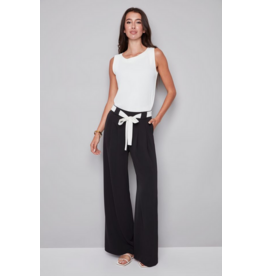 I LOVE TYLER MADISON TYLER MADISON 26E PANT WIDE NOIR CEINTURE CREME