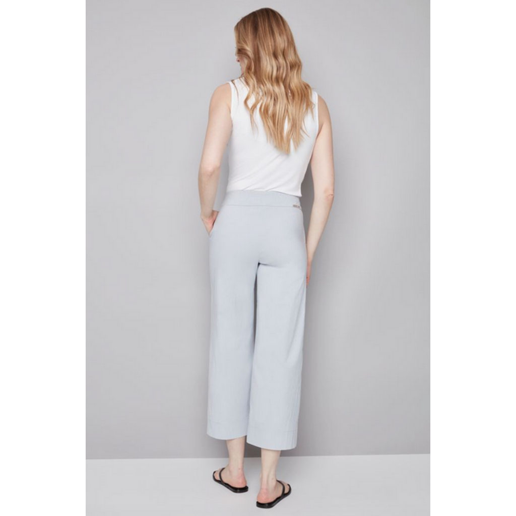 I LOVE TYLER MADISON TYLER MADISON 26E PANT WIDE FINES RAYURES GRIS/CREME