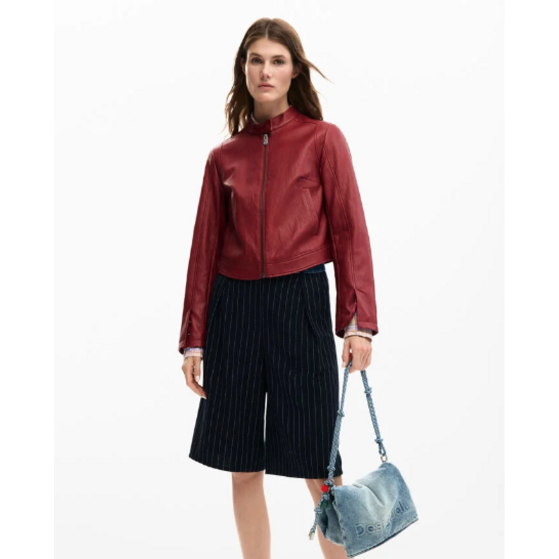 DESIGUAL DESIGUAL 26E JACKET ARIEL FAUX CUIR FRAMBOISE