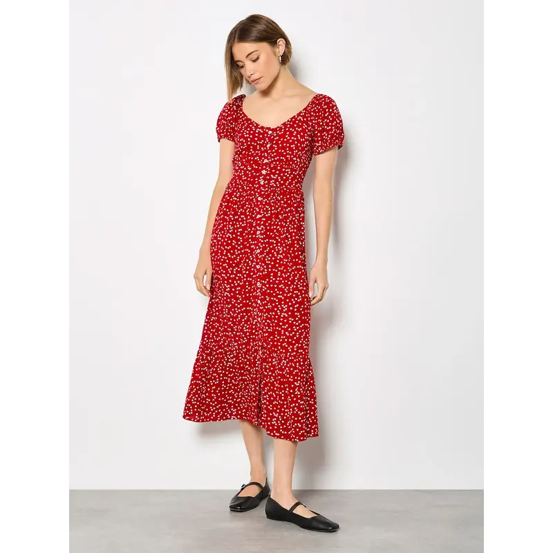 APRICOT APRICOT 26E ROBE BOUTONS COEURS ROUGE/BLANC