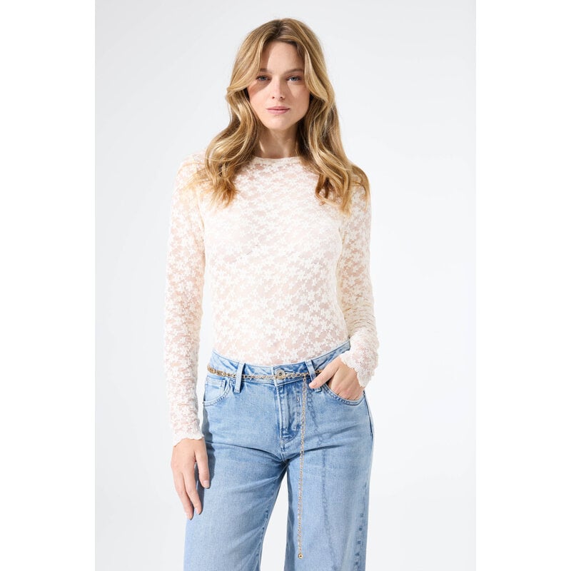 GARCIA GARCIA 26E TOP DENTELLE FLEURS ECRU