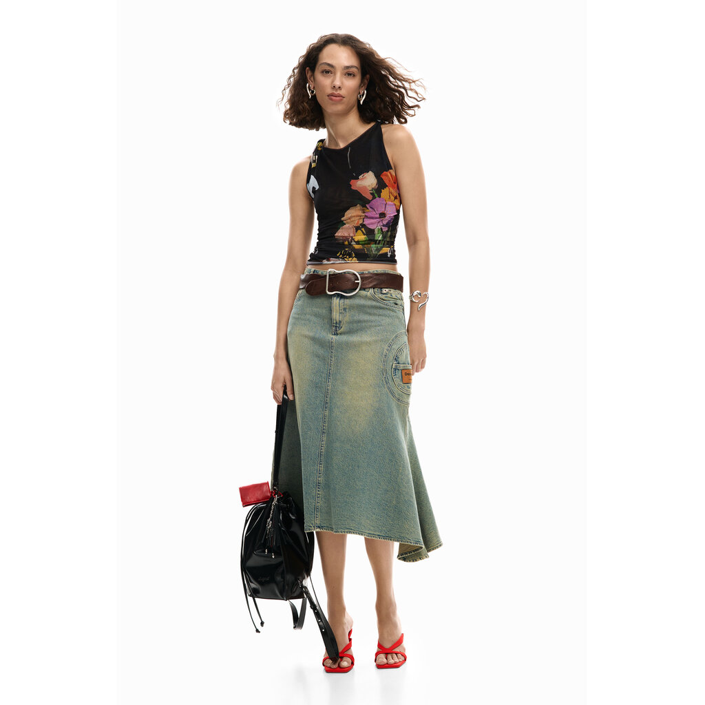 DESIGUAL DESIGUAL 26E TOP BRUSELAS S MANCHE VOILE NOIR