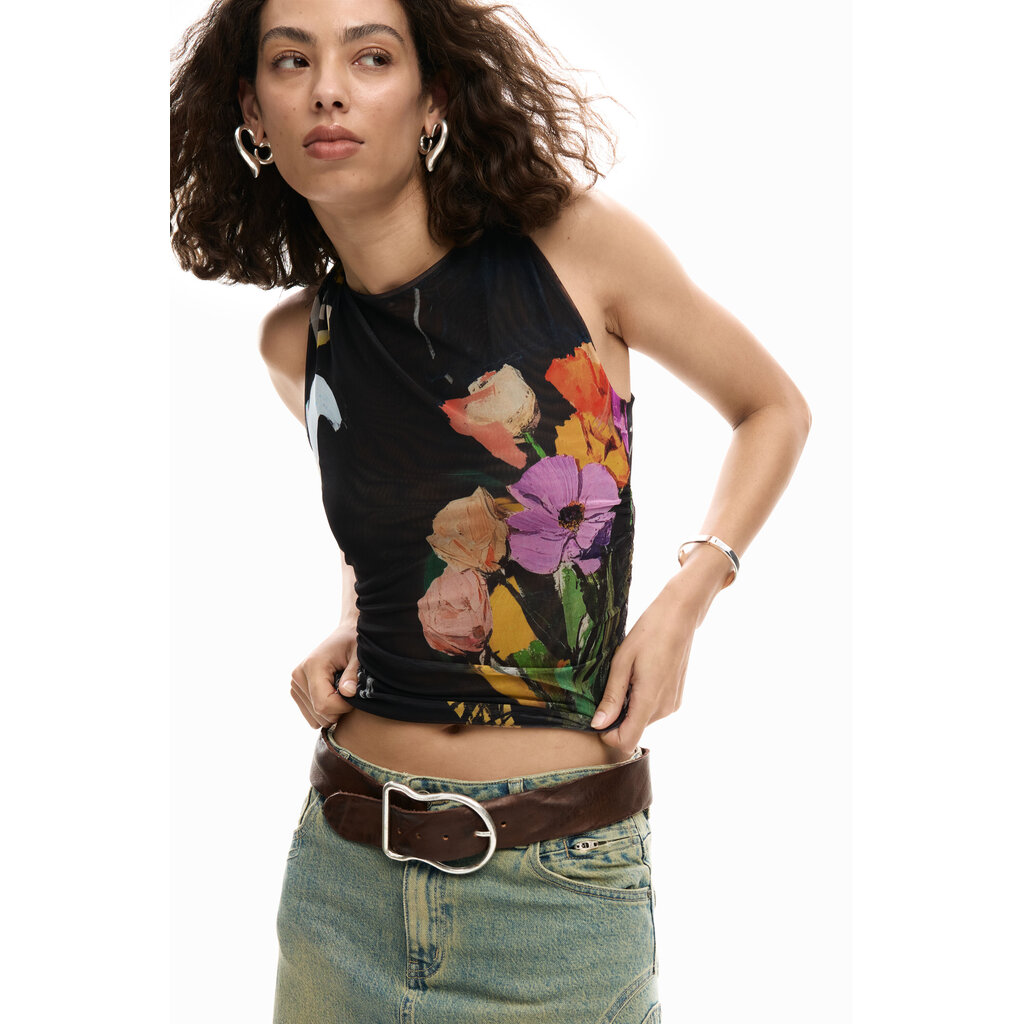 DESIGUAL DESIGUAL 26E TOP BRUSELAS S MANCHE VOILE NOIR