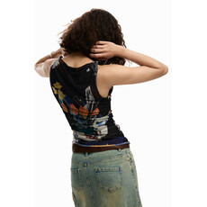 DESIGUAL DESIGUAL 26E TOP BRUSELAS S MANCHE VOILE NOIR