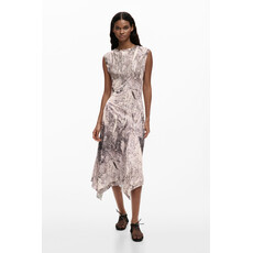 DESIGUAL DESIGUAL 26E ROBE CATTY S MANCHE GRIS/ROSE