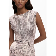 DESIGUAL DESIGUAL 26E ROBE CATTY S MANCHE GRIS/ROSE