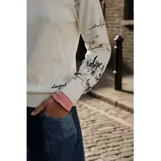 DESIGUAL DESIGUAL 26E TOP MARQUETTE CALLIGRAPHIE CREME