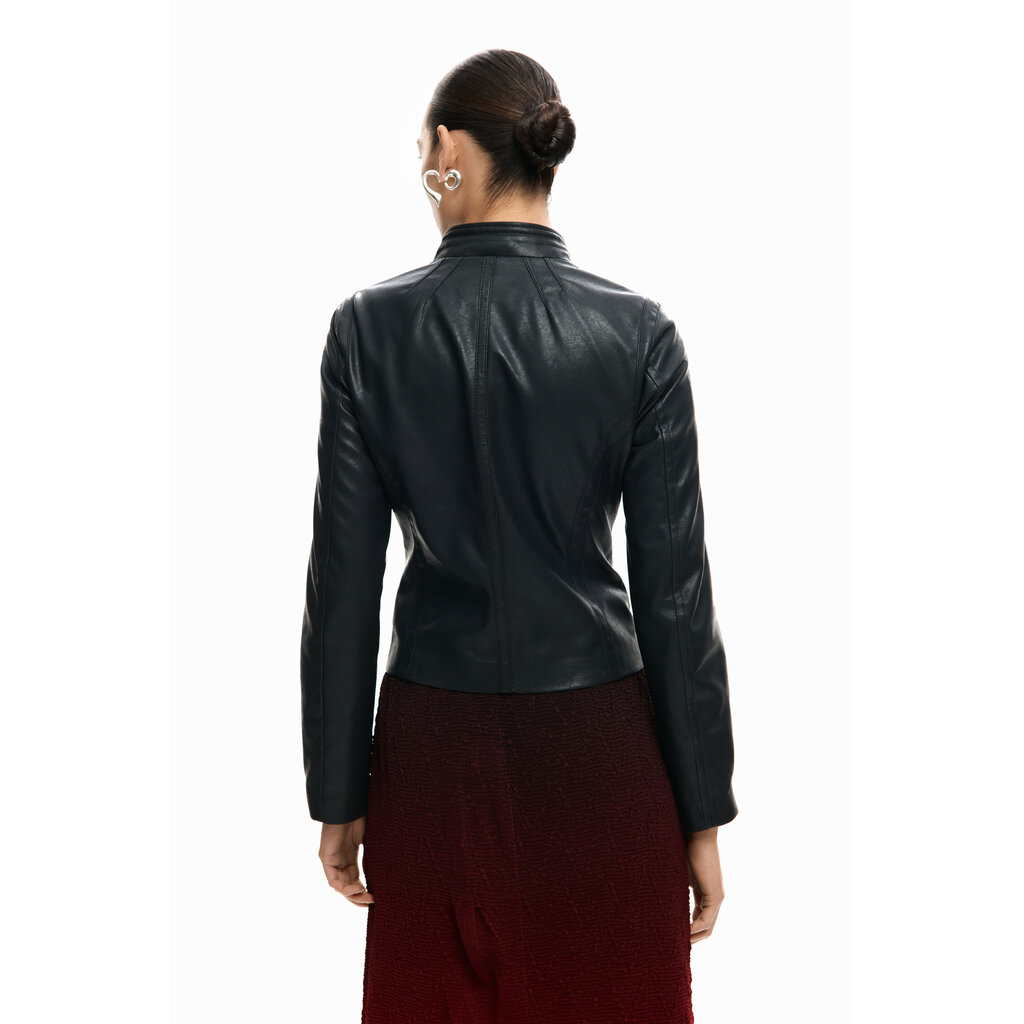 DESIGUAL DESIGUAL 26E JACKET DANNY FAUX CUIR ZIPS NOIR