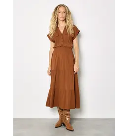 APRICOT APRICOT 26E ROBE LONGUE CINTREE BOUTONS ROUILLE