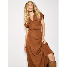 APRICOT APRICOT 26E ROBE LONGUE CINTREE BOUTONS ROUILLE