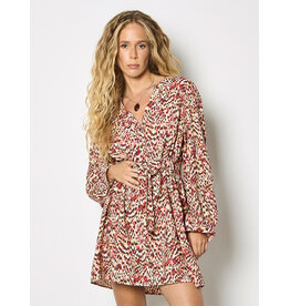 APRICOT APRICOT 26E ROBE LEGERE BOUCLE MOTIFS CORAIL