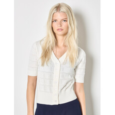 APRICOT APRICOT 26E VESTE CROP AJOUREE BLANC