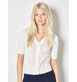 APRICOT APRICOT 26E VESTE CROP AJOUREE BLANC
