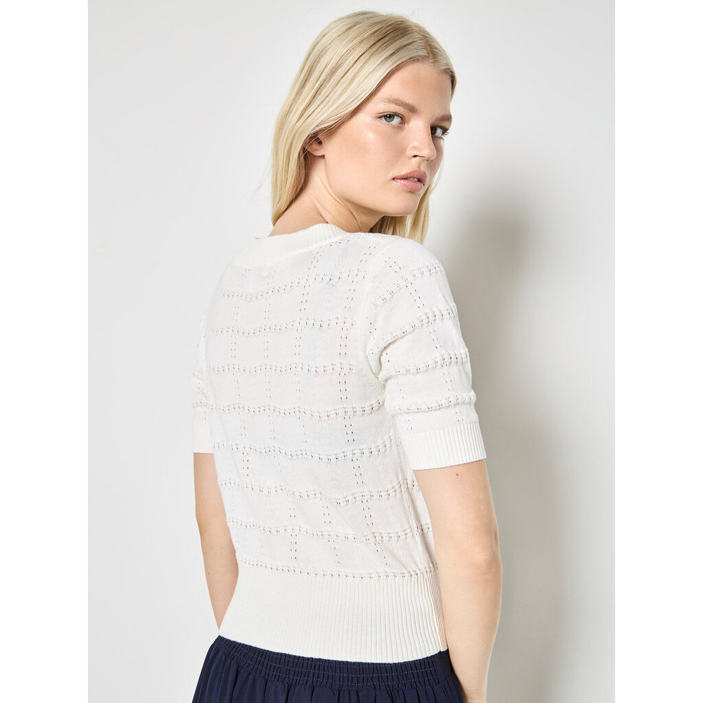 APRICOT APRICOT 26E VESTE CROP AJOUREE BLANC