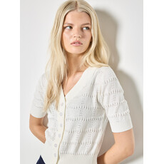 APRICOT APRICOT 26E VESTE CROP AJOUREE BLANC
