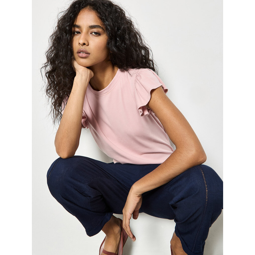 APRICOT APRICOT 26E TSHIRT VOLANTS ROSE