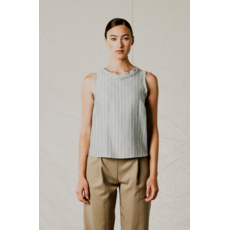 BODY BAG BODYBAG 26E TOP SANS MANCHE PACIFICA LIGNES BLEU/CREME