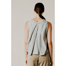 BODY BAG BODYBAG 26E TOP SANS MANCHE PACIFICA LIGNES BLEU/CREME