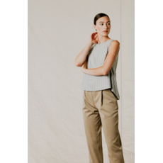 BODY BAG BODYBAG 26E TOP SANS MANCHE PACIFICA LIGNES BLEU/CREME