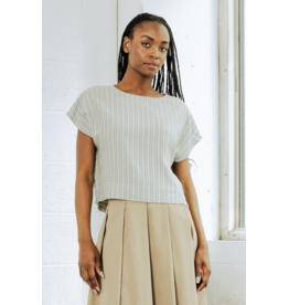 BODY BAG BODYBAG 26E TOP CARRE TOFINO LIGNES BLEU/CREME