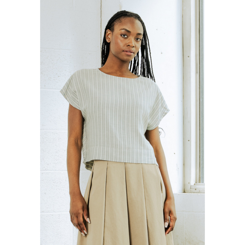 BODY BAG BODYBAG 26E TOP CARRE TOFINO LIGNES BLEU/CREME