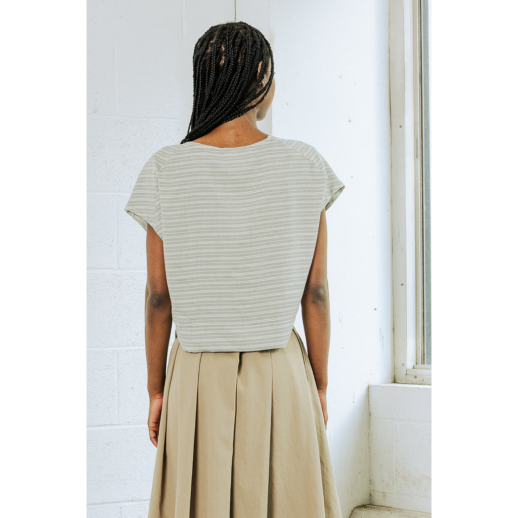 BODY BAG BODYBAG 26E TOP CARRE TOFINO LIGNES BLEU/CREME