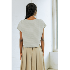 BODY BAG BODYBAG 26E TOP CARRE TOFINO LIGNES BLEU/CREME