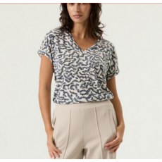 GARCIA GARCIA 26E TSHIRT COL V MOTIFS SUMMER COBALT