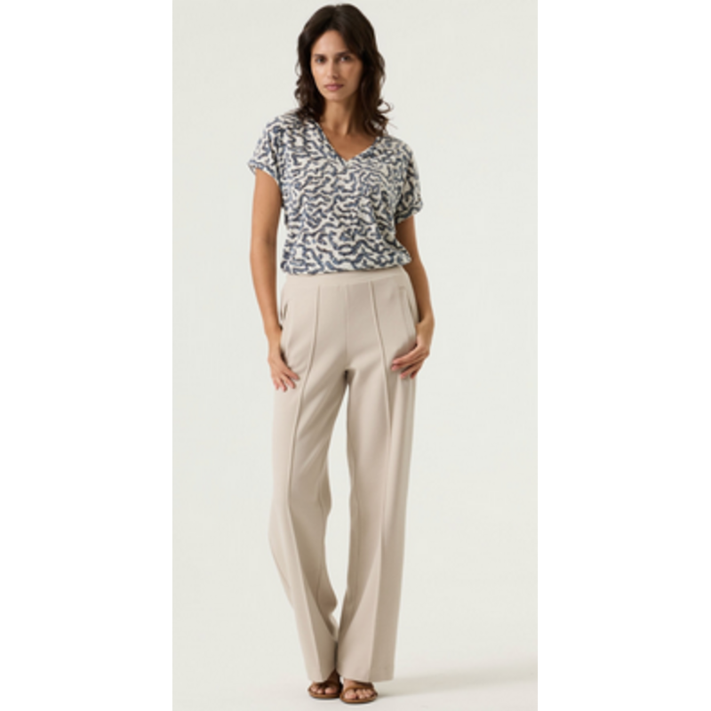 GARCIA GARCIA 26E TSHIRT COL V MOTIFS SUMMER COBALT