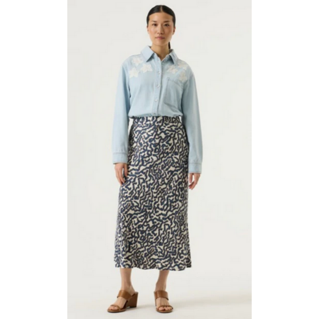 GARCIA GARCIA 26E JUPE LONGUE MOTIFS SUMMER COLBALT