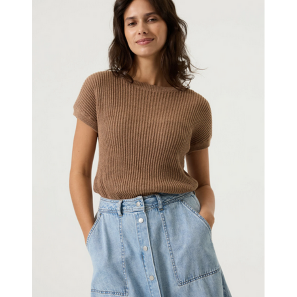 GARCIA GARCIA 26E TOP TRICOT MANCHE COURTE SOFT TAUPE