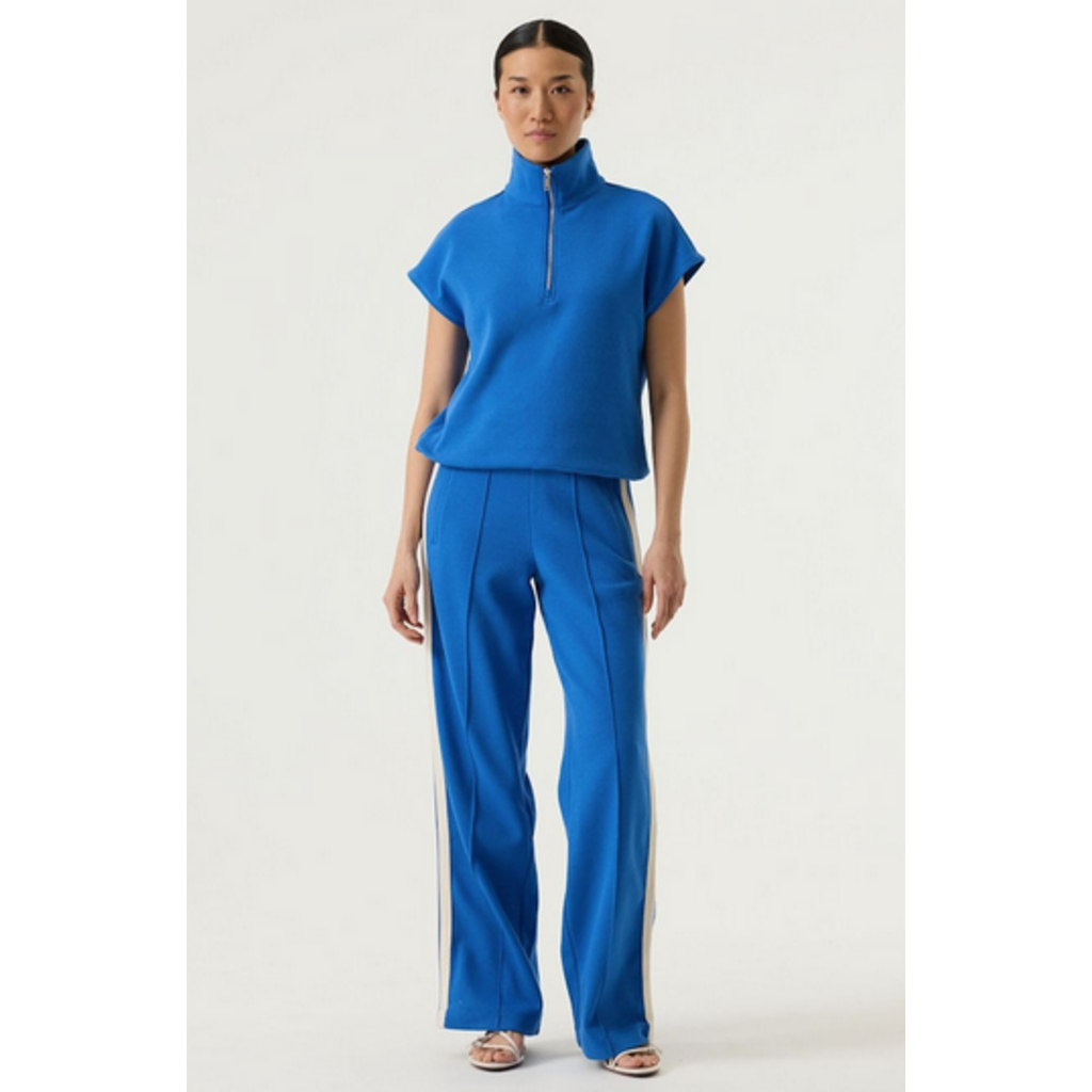 GARCIA GARCIA 26E TOP CARRE MANCHE COURTE ZIP SUMMER COBALT