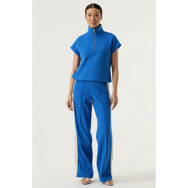 GARCIA GARCIA 26E TOP CARRE MANCHE COURTE ZIP SUMMER COBALT