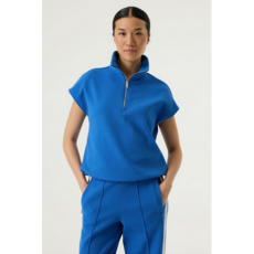 GARCIA GARCIA 26E TOP CARRE MANCHE COURTE ZIP SUMMER COBALT