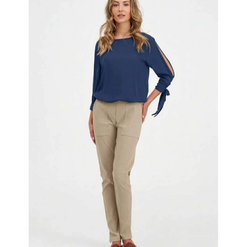 M MADE IN ITALY M MADE IN ITALY 26E 10/12663Y BLOUSE MANCHE FENTE MARINE