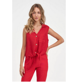 M MADE IN ITALY M MADE IN ITALY 26E 21/95533Y BLOUSE S MANCHE LIN RUBIS