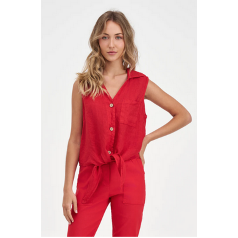 M MADE IN ITALY M MADE IN ITALY 26E 21/95533Y BLOUSE S MANCHE LIN RUBIS