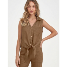 M MADE IN ITALY M MADE IN ITALY 26E 21/95533Y BLOUSE S MANCHE LIN MOKA