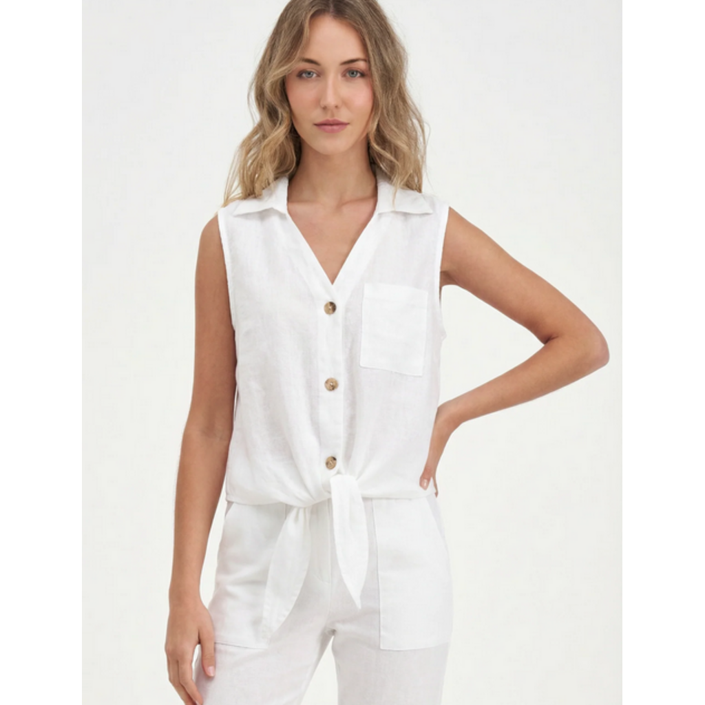 M MADE IN ITALY M MADE IN ITALY 26E 21/95533Y BLOUSE S MANCHE LIN BLANC