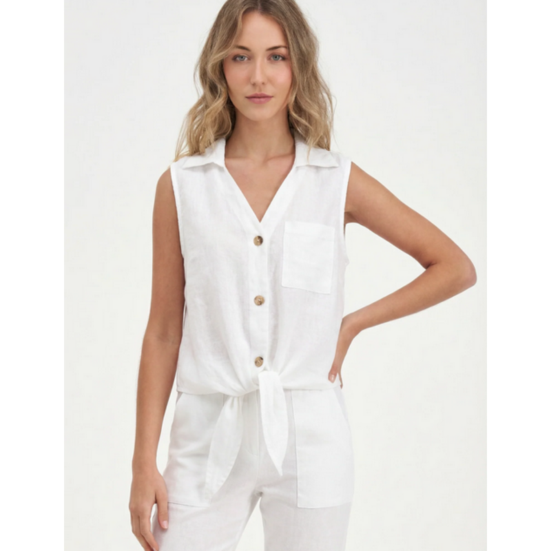 M MADE IN ITALY M MADE IN ITALY 26E 21/95533Y BLOUSE S MANCHE LIN BLANC