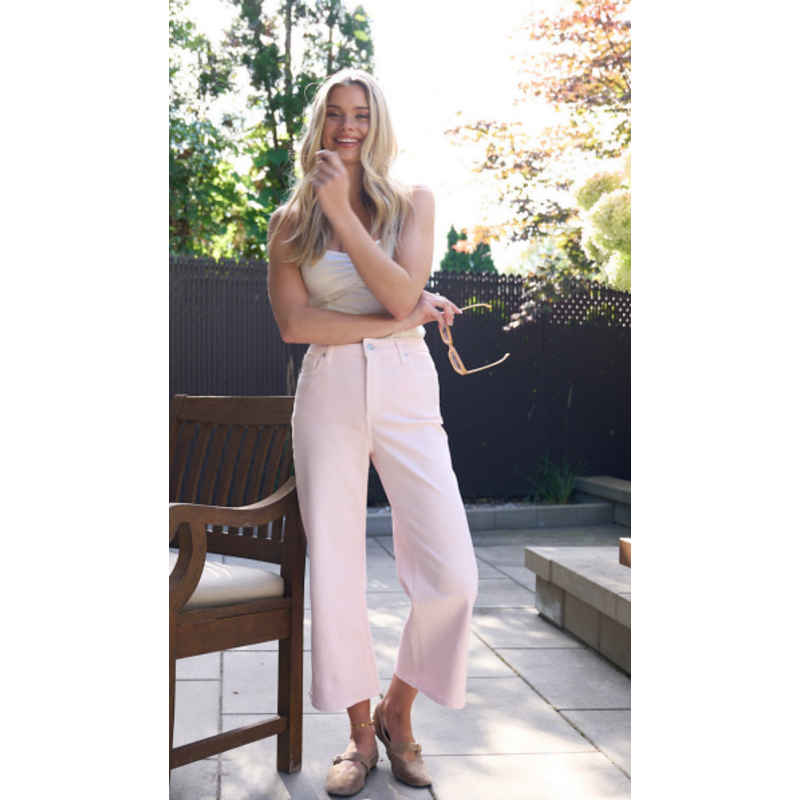 YOGA JEANS YOGA JEANS 26E LILY WIDE HIGH RISE 25'' MAYA ROSE PALE