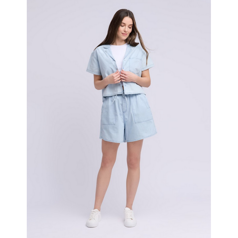 YOGA JEANS YOGA JEANS 26E SHORTS LUCILLE CHAMBRAY