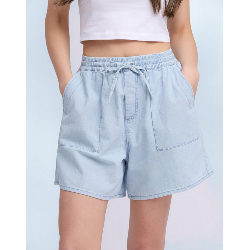 YOGA JEANS YOGA JEANS 26E SHORTS LUCILLE CHAMBRAY