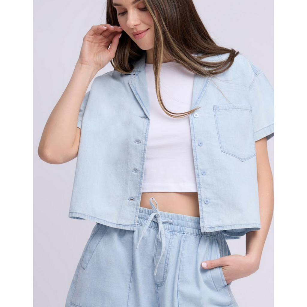 YOGA JEANS YOGA JEANS 26E CHEMISE CROP CELINE CHAMBRAY