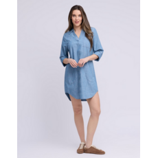 YOGA JEANS YOGA JEANS 26E ROBE COURTE AVA COL V CHAMBRAY