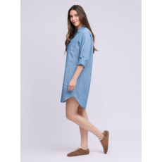 YOGA JEANS YOGA JEANS 26E ROBE COURTE AVA COL V CHAMBRAY