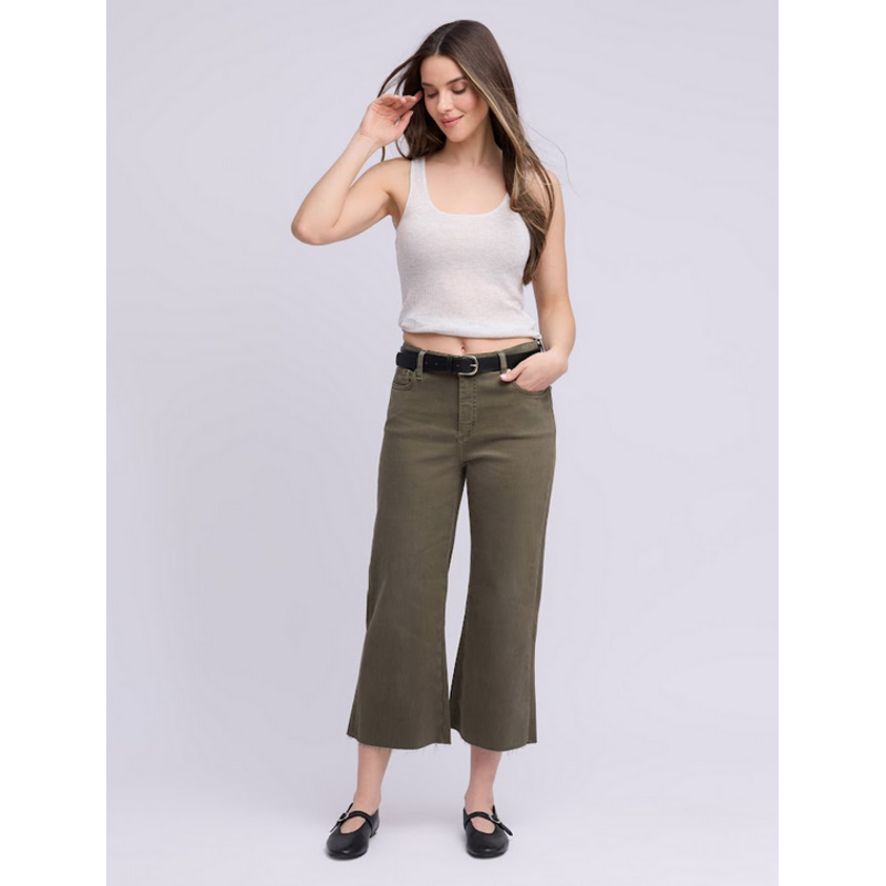 YOGA JEANS YOGA JEANS 26E LILY WIDE FLARE HIGH RISE 25'' OPRAH KAKI